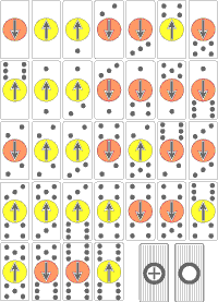 карточки с комбинациями доминошных чисел